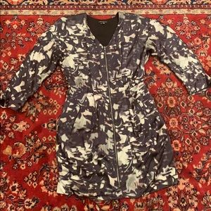 Theory 100% Silk Dress with Fab Smoky Pattern